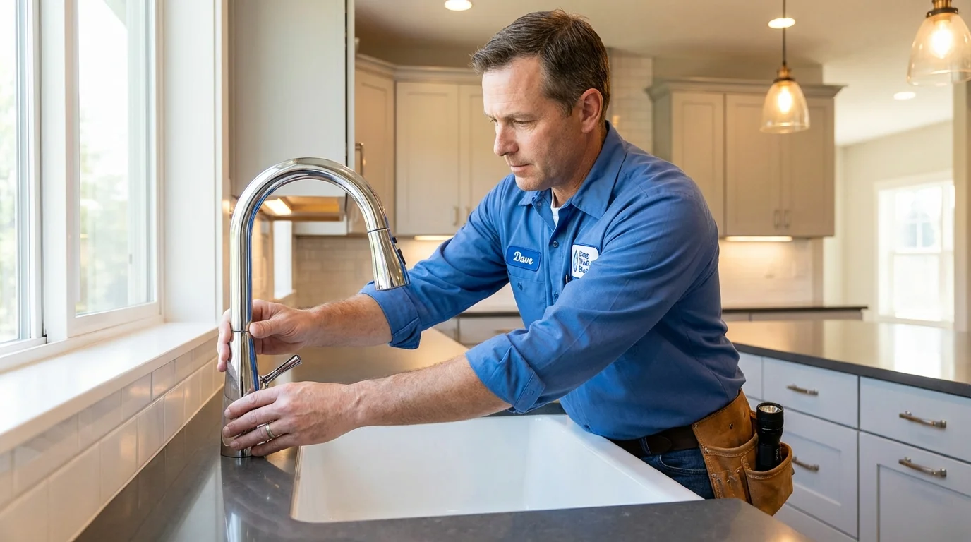Kitchen faucet installation by Johns Plumbing LLC in Harlan